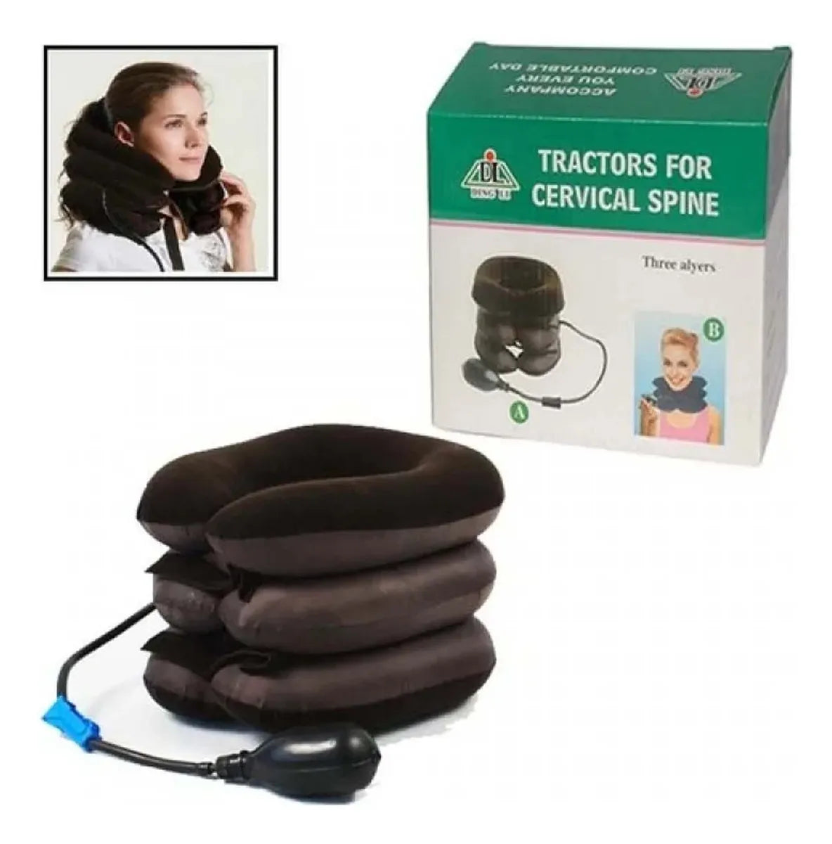 Almohada Cojín Inflable 3 Nivel Cuello
